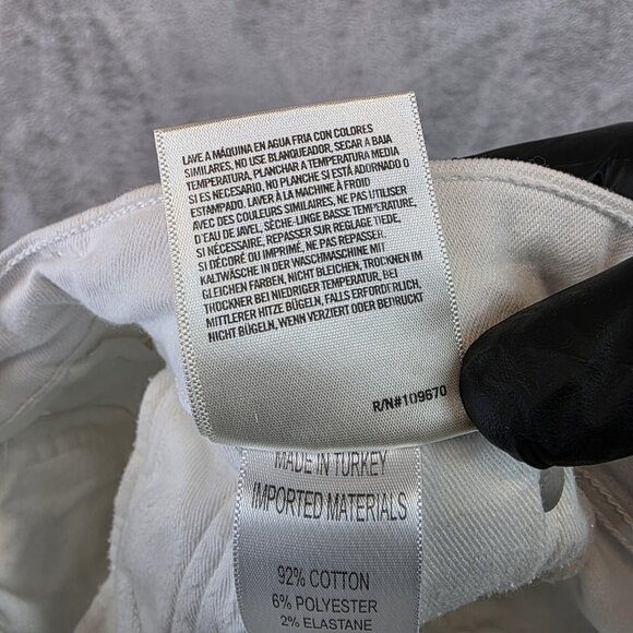 AGOLDE Jeans Womens 25 White High Rise Skinny Raw Hem Stretch Ankle A018 B-1013 - Picture 11 of 12